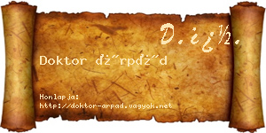 Doktor Árpád névjegykártya