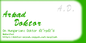 arpad doktor business card